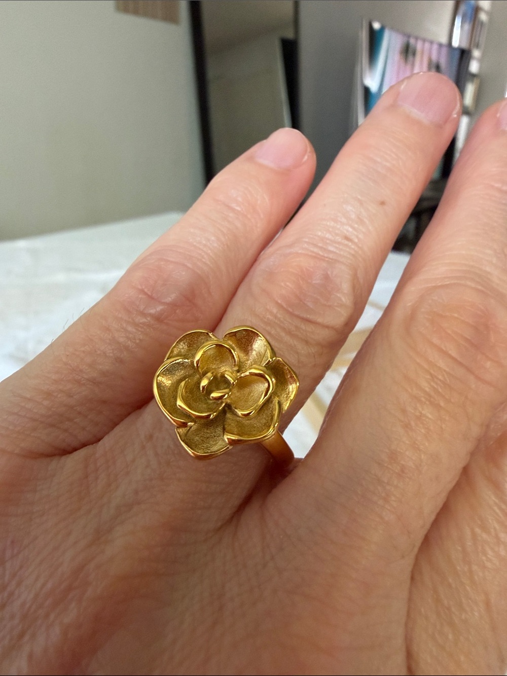 Gold Filled Floral Statement Ring - Women Jewelry